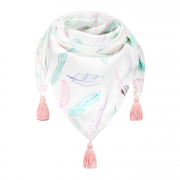 Bamboo tassel scarf - Paradise feathers - pink