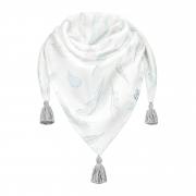Triangle bamboo scarf Heavenly feathers Grey