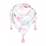 Bamboo tassel scarf - Paradise birds - pink