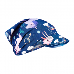 Bamboo visor scarf with elastic - Unicorns