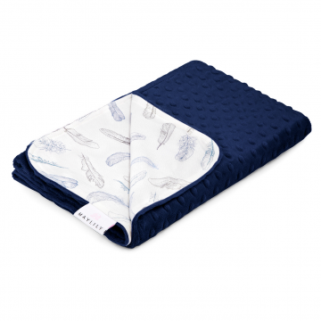 Light bamboo blanket Heavenly feathers Navy