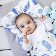 Bamboo baby pillow Sea friends