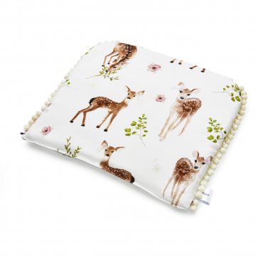 Pompom bamboo baby pillow Fawns