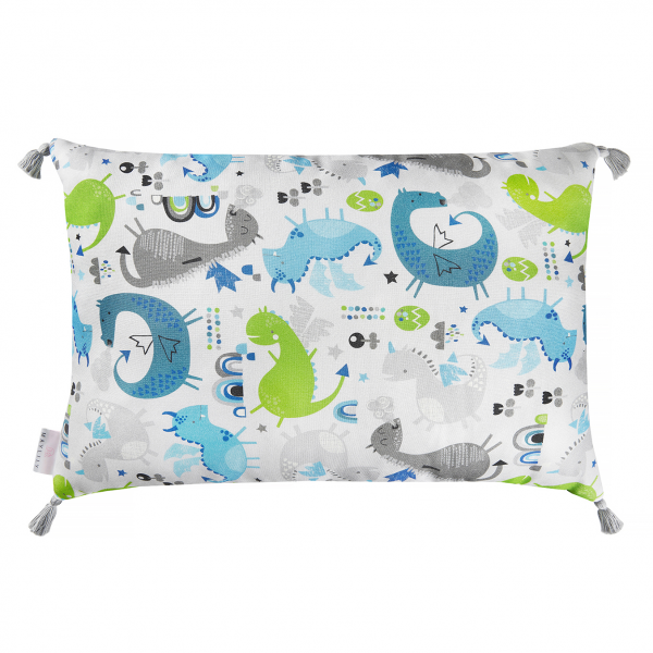 Double bamboo pillow Dragons blue