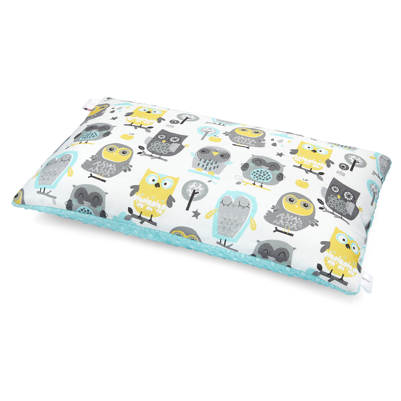 Fluffy bamboo pillow - Grey owls - lodowy