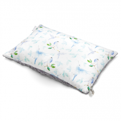 Fluffy bamboo pillow Luxe - Heavenly birds - grey