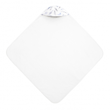 Bamboo baby towel Heavenly feathers White