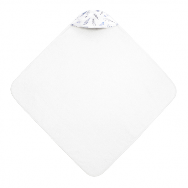 Bamboo baby towel Heavenly feathers White
