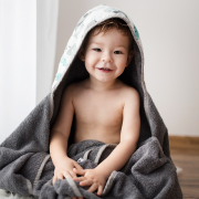 Bamboo hooded towel Wolves Grey