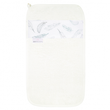 Bamboo hand towel Heavenly feathers White