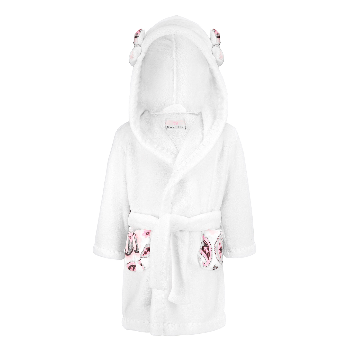 Fluffy bathrobe Flowers - white