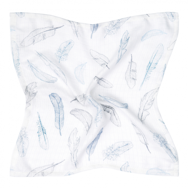 Bamboo muslin mini square Heavenly feathers