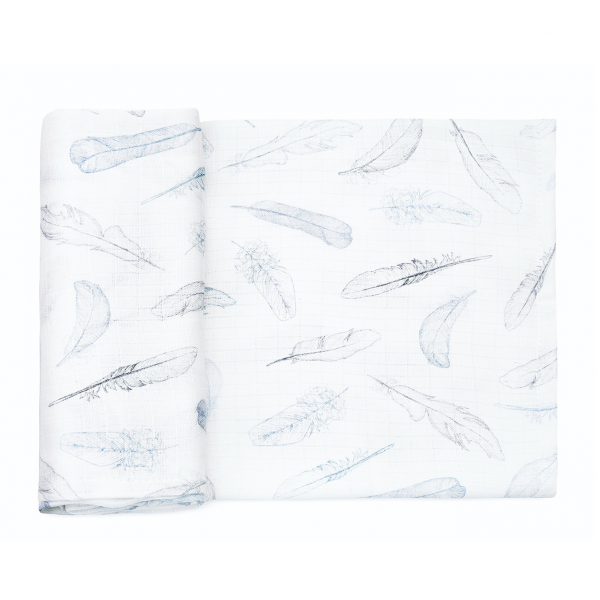 Bamboo muslin swaddle Heavenly feathers