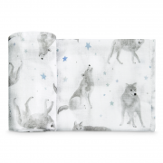 Bamboo muslin swaddle 120x120 - star wolves