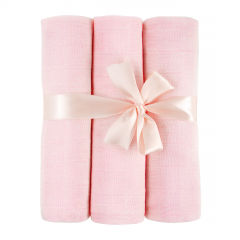 Muslin squares 3-pack - pink