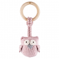 Eco owl teether Dusty pink