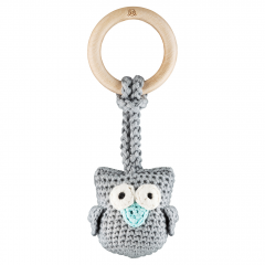 Eco-teether Owl - grey-mint