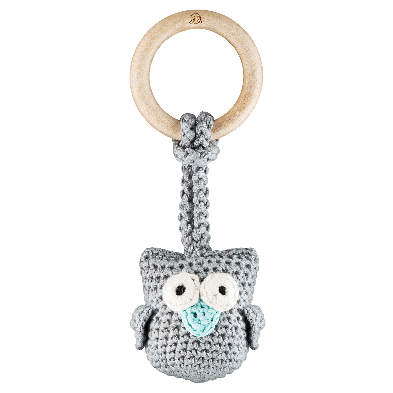 Eco-teether Owl - grey-mint