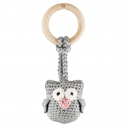 Eco-teether Owl - grey-dusty pink - OUTLET