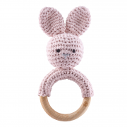 Rattle teether Bunny Dusty pink