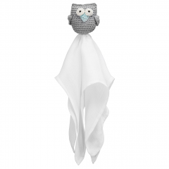 Snuggle toy Owl -  grey-mint