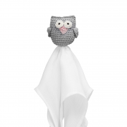 Snuggle owl security blanket Grey dusty pink