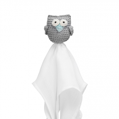 Snuggle toy Owl XL -  grey-mint