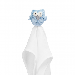 Snuggle toy Owl XL -  light blue