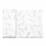 Anti-mosquito bamboo muslin swaddle 120x120 - Silver feathers