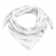 Anti-mosquito triangle bamboo scarf - Silver feathers
