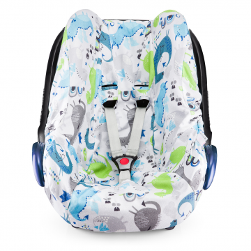 Bamboo car seat cover Dragons blue
