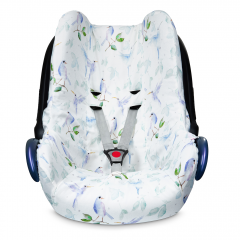 Bamboo car seat cover - Heavenly birds