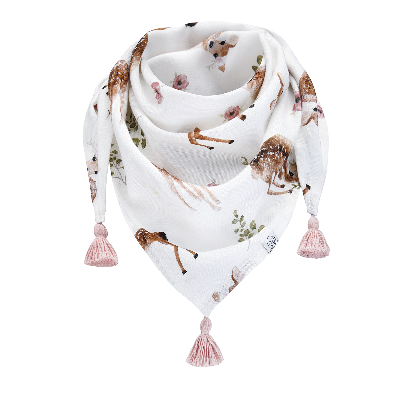 Bamboo tassel scarf - Fawns - pink