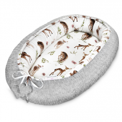 Bamboo baby nest - Fawns - silver