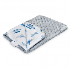 Light bamboo blanket - Happy planes - silver