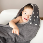 Bamboo hooded towel Star wolves Cream
