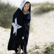 Bamboo hooded towel Star wolves Grey