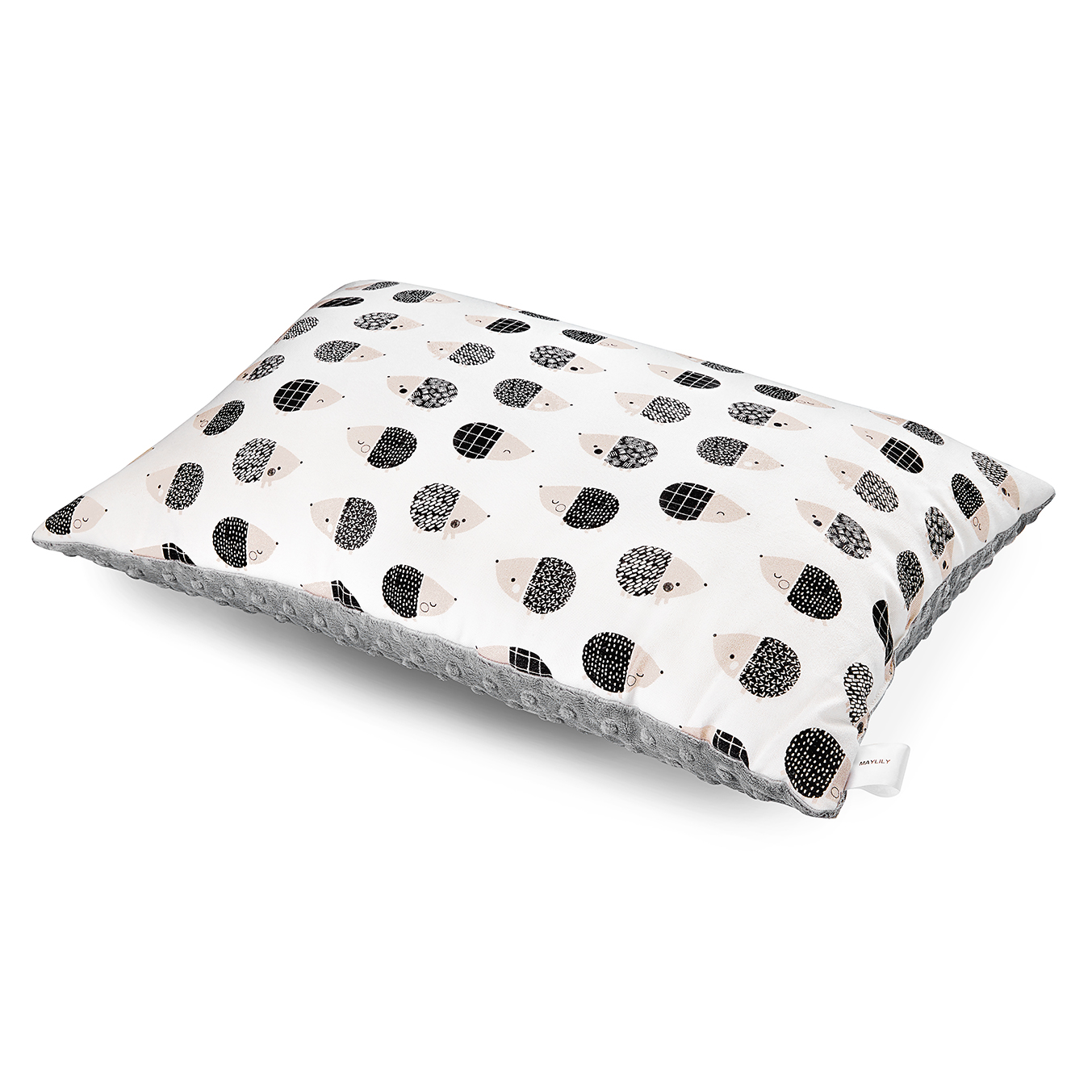 Fluffy bamboo pillow - Hedgehogs boys- silver