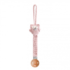 Pacifier clip Owl - dusty pink