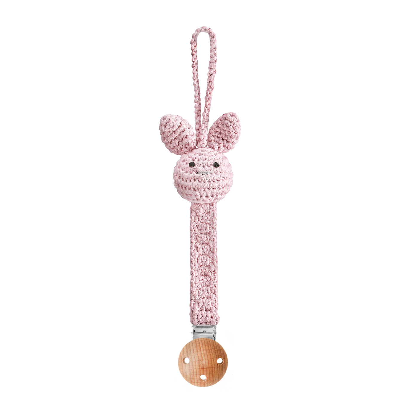 Pacifier clip Bunny - dusty pink