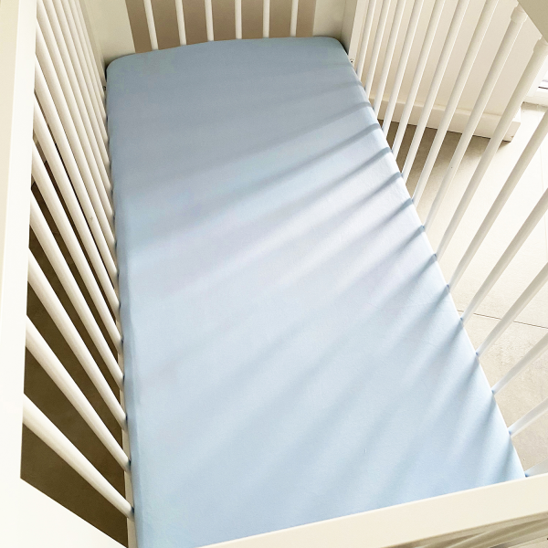 Cotton jersey bed sheet 80x160 - Light blue