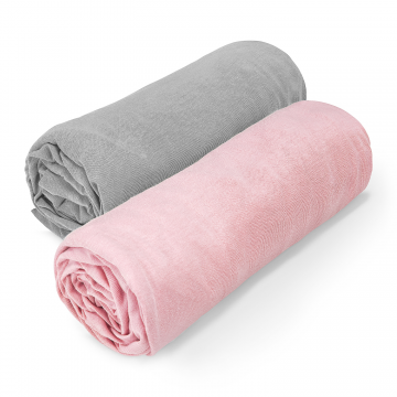 Cotton jersey bed sheets 2-pack Blush pink - Grey
