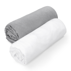 Cotton jersey sheet 70x140 2-pack - grey-white