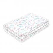 Warm bamboo blanket Luxe - Paradise feathers - white