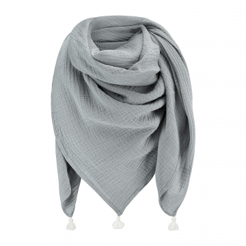 Muslin scarf Grey-Cream 