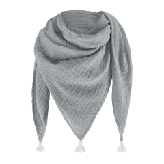 Muslin triangle scarf - grey-cream