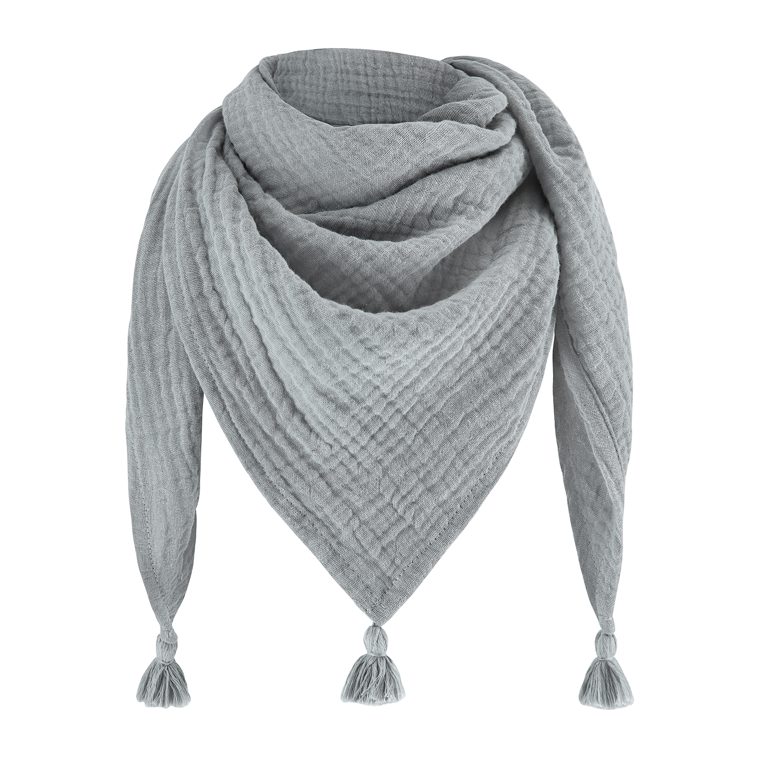 Muslin triangle scarf - grey