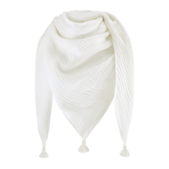Muslin triangle scarf - cream