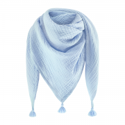 Muslin triangle scarf - light blue