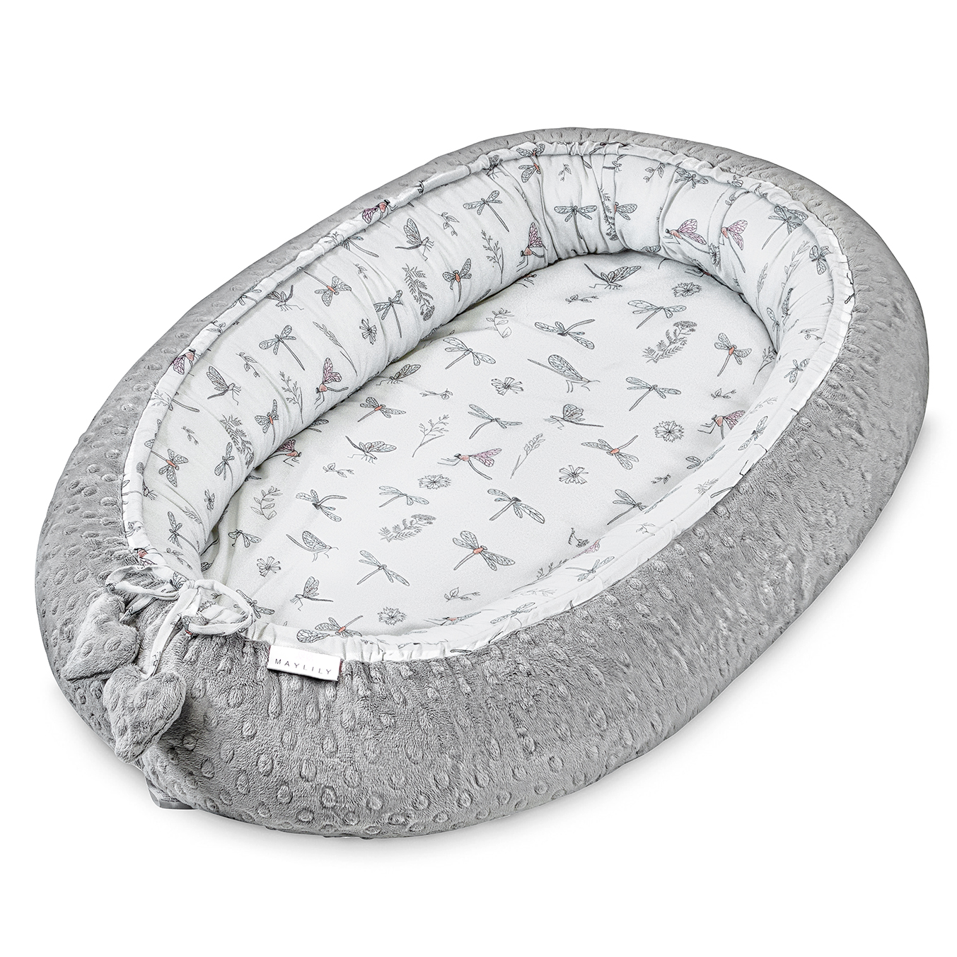 Bamboo baby nest - Dragonflies - silver